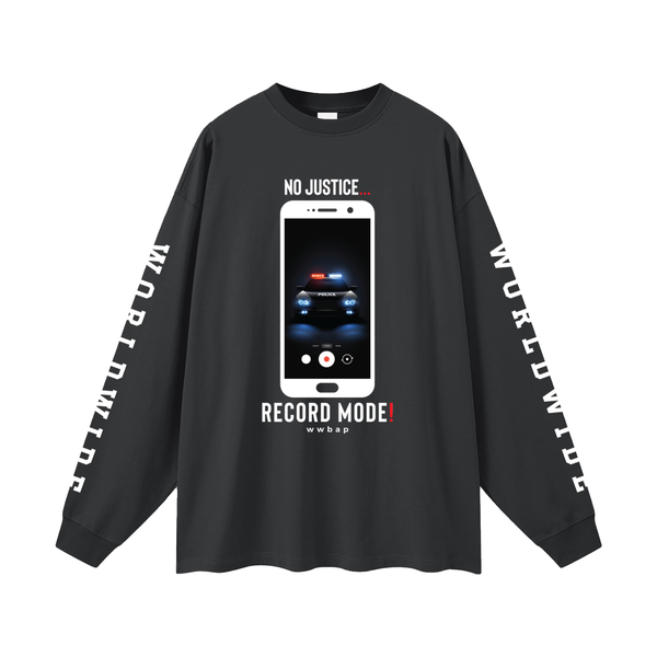 UNISEX OVERSIZED RECORD MODE LONG SLEEVE T-SHIRT (B)