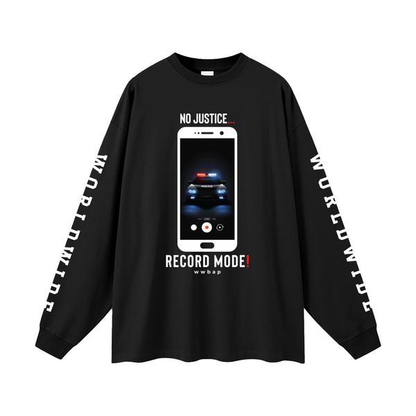 UNISEX OVERSIZED RECORD MODE LONG SLEEVE T-SHIRT (B)