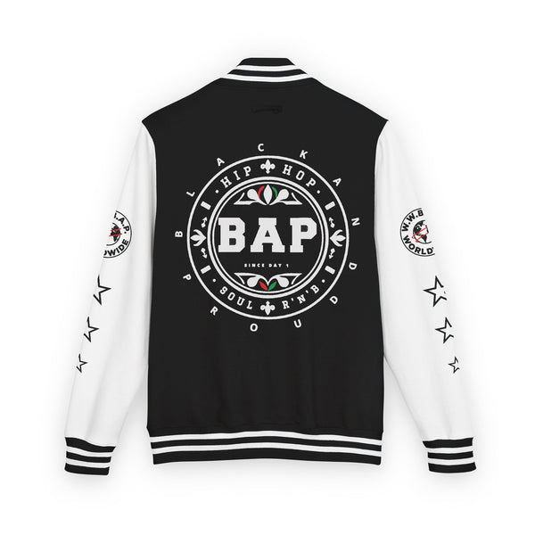 UNISEX DTF PRINT WORLDWIDE HEAVYWEIGHT LETTERMAN JACKET (B)