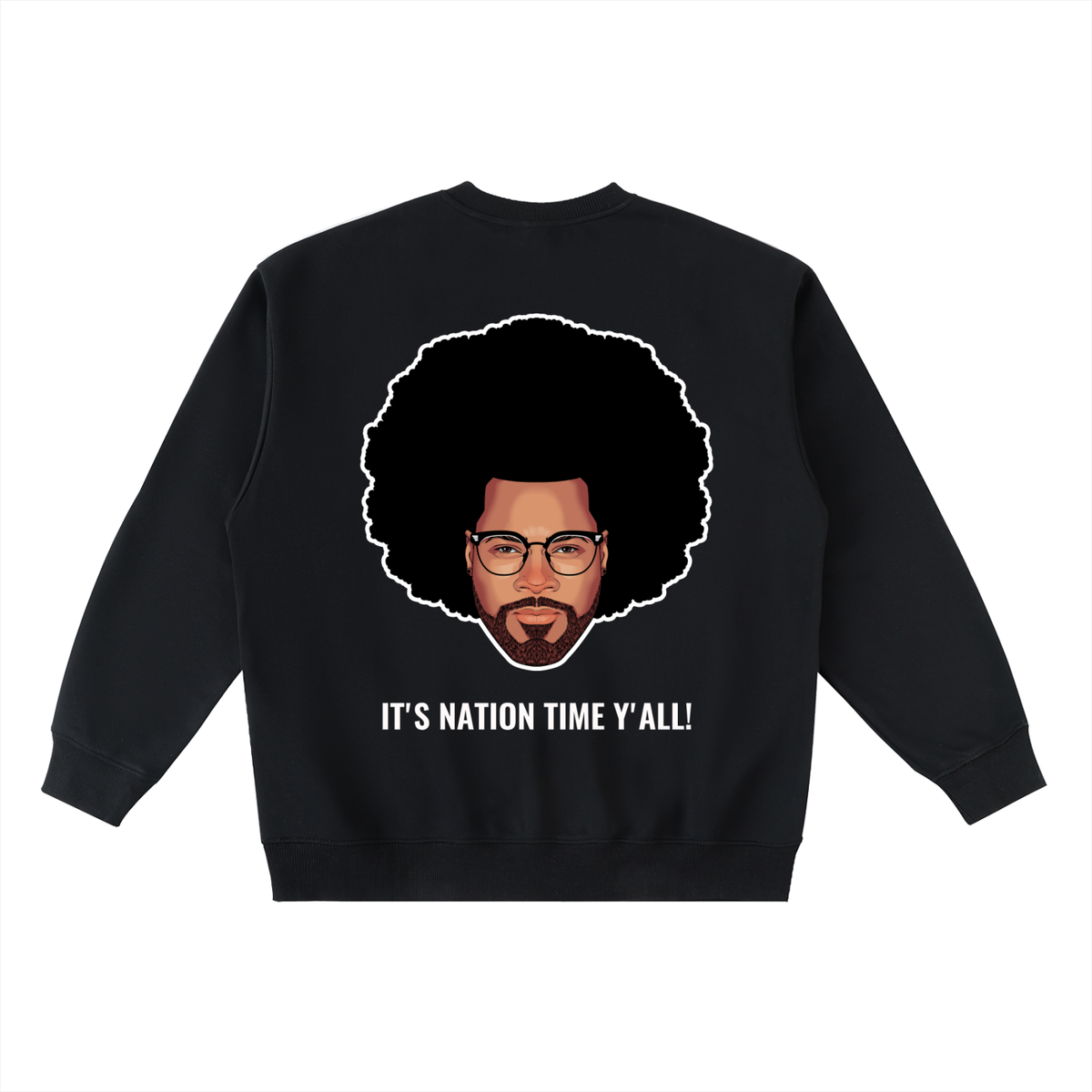 VOTE MALCOLM J OVERSIZED CREWNECK TAPED SWEATSHIRT (B)