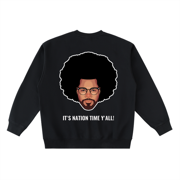 VOTE MALCOLM J OVERSIZED CREWNECK TAPED SWEATSHIRT (B)