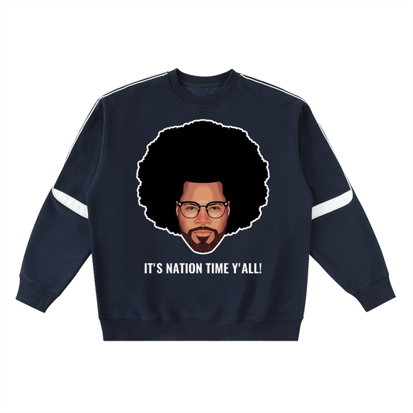 UNISEX MALCOLM J OVERSIZED CREWNECK TAPED SWEATSHIRT (B)