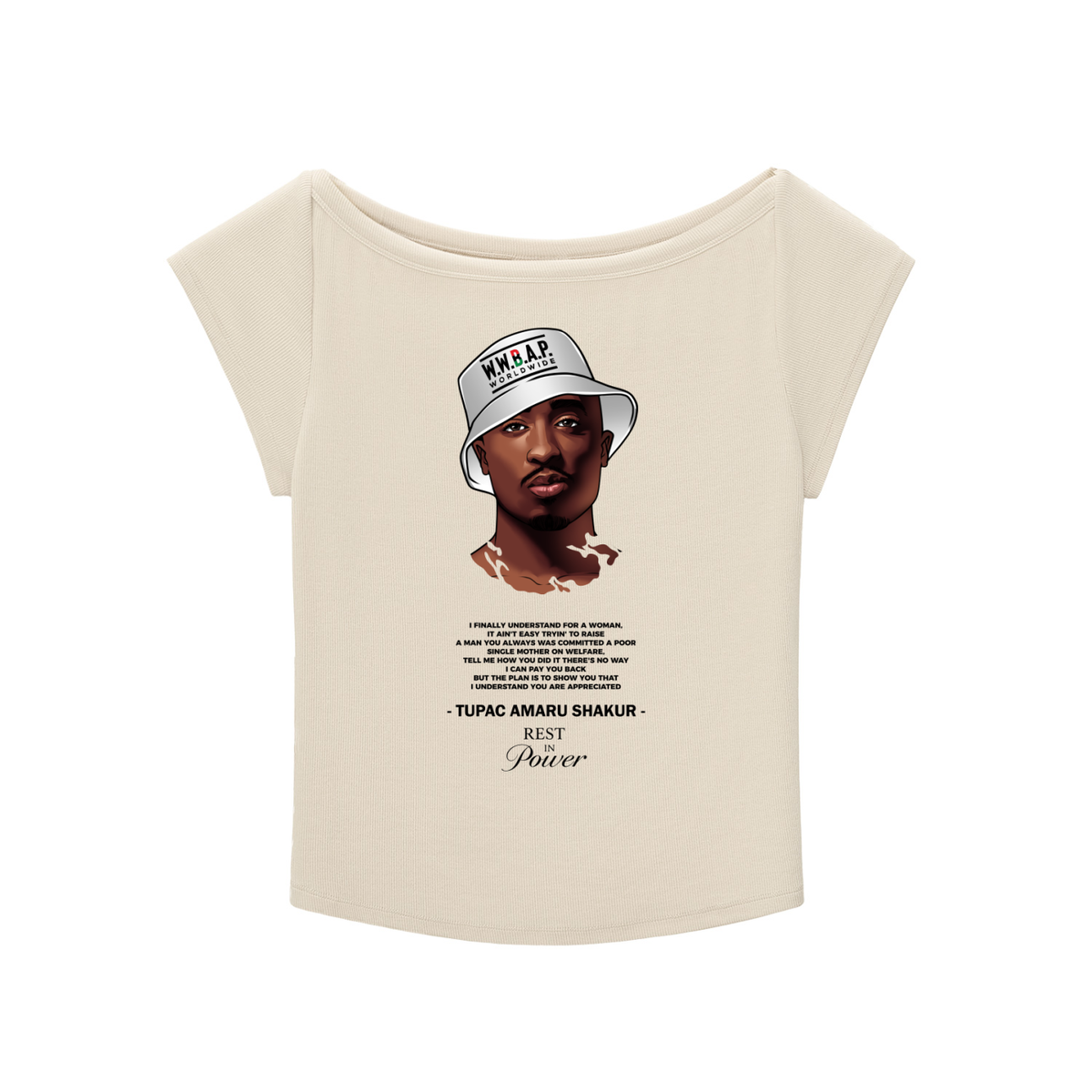 TUPAC WIDE NECK BABY T-SHIRT (W)
