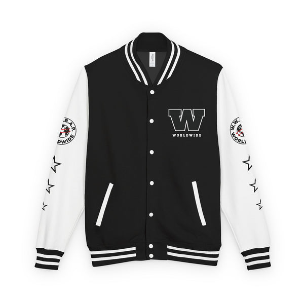 UNISEX DTF PRINT WORLDWIDE HEAVYWEIGHT LETTERMAN JACKET (B)