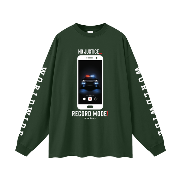 UNISEX OVERSIZED RECORD MODE LONG SLEEVE T-SHIRT (B)