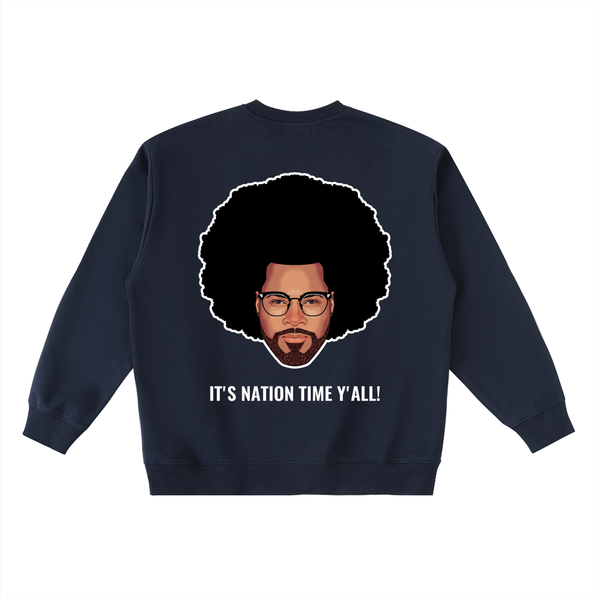 VOTE MALCOLM J OVERSIZED CREWNECK TAPED SWEATSHIRT (B)