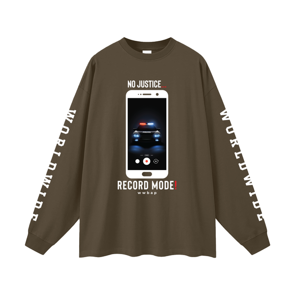 UNISEX OVERSIZED RECORD MODE LONG SLEEVE T-SHIRT (B)