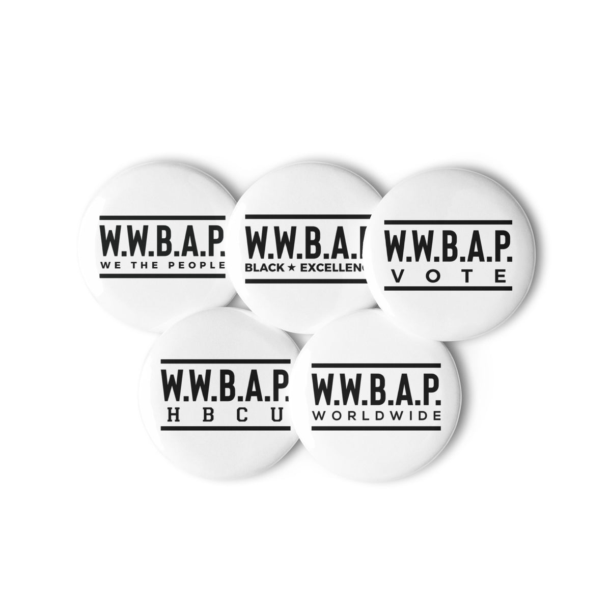 W.W.B.A.P. SET OF PIN BUTTONS